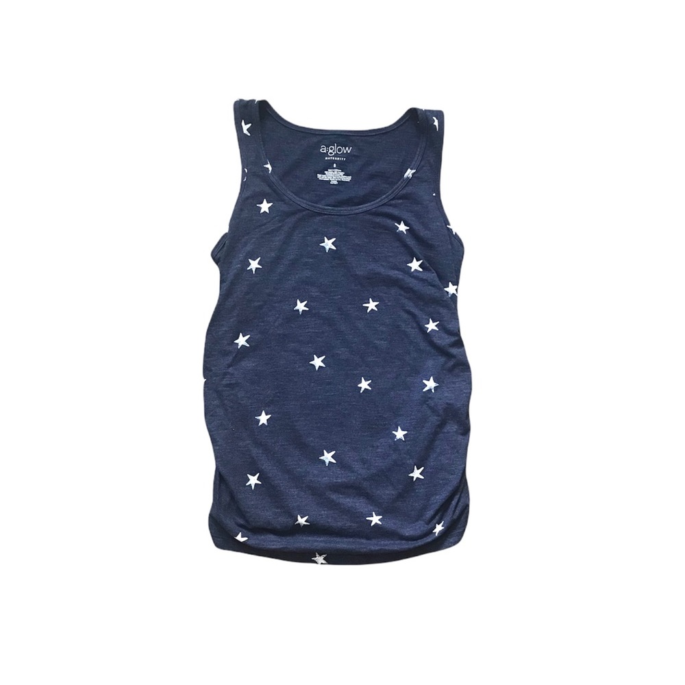 Women’s blue star maternity tank top. Size Small.